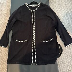 Croft & Barrow Black Blazer with White Trim